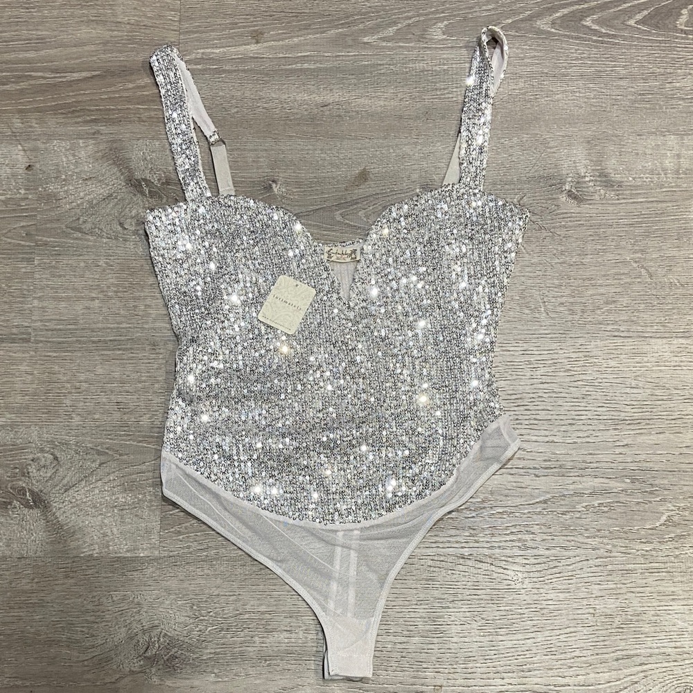 Silver Sequin Bodysuit